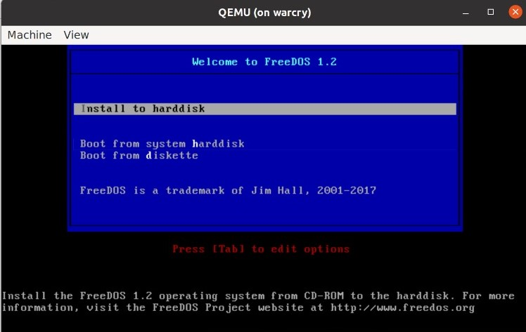 Freedos install.png